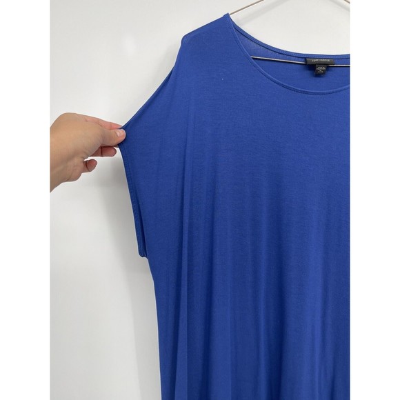 J. Jill Women's XL Petite Shirt Blue Short Sleeve Wearever Top - Picture 2 of 6